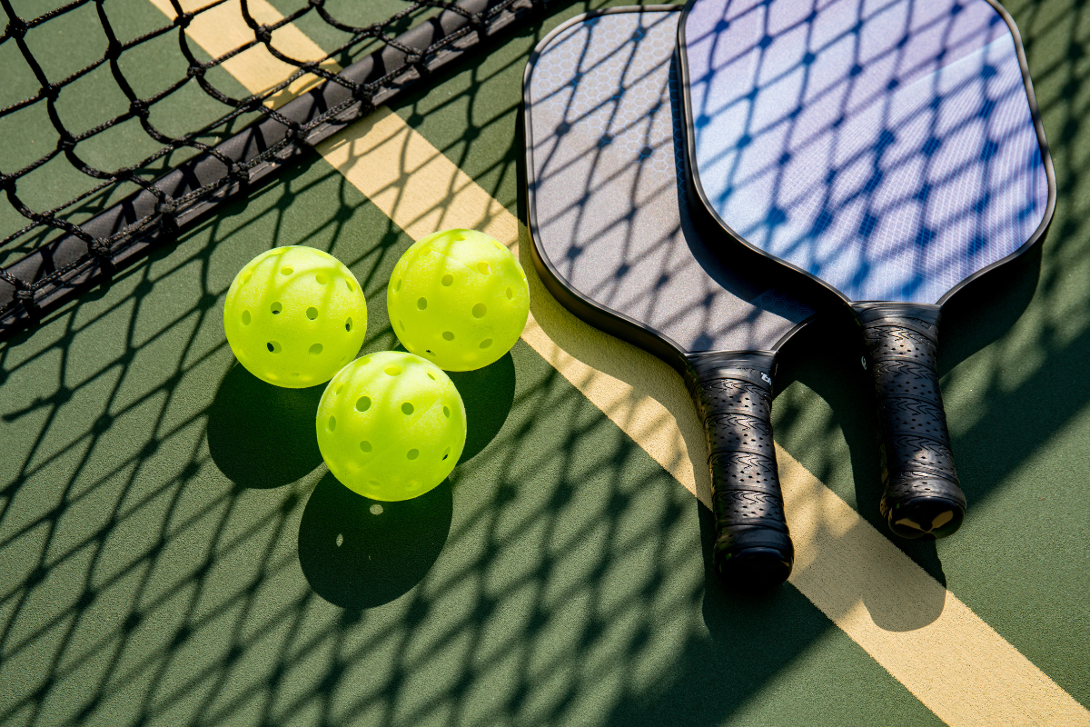 Its about pickleball net, rackets and balls used in pickleballs